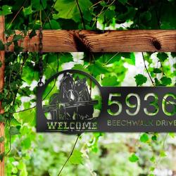 personalized horse couple farmhouse ranch welcome address sign custom metal signs 2