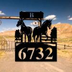 personalized horse monogram address sign house number plaque custom metal sign 0