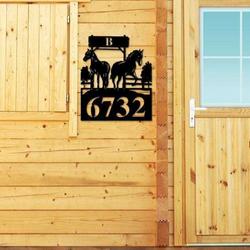 personalized horse monogram address sign house number plaque custom metal sign 1