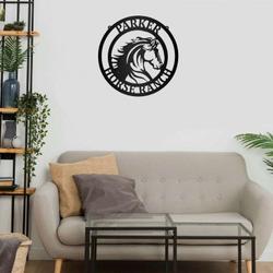 personalized horse ranch address sign farm house number plaque custom metal sign 1