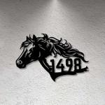 personalized horse ranch farmhouse address sign house number plaque custom metal sign 0