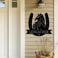 personalized horse ranch metal sign horse head horseshoe art custom name metal signs 1