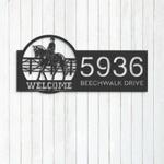 personalized horse rider welcome address sign house number plaque custom metal sign 0