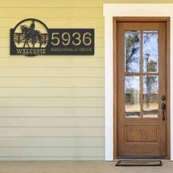 personalized horse rider welcome address sign house number plaque custom metal sign 1