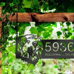 personalized hot air balloon sky adventure travel address sign house number plaque custom metal sign 1