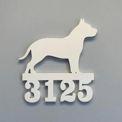 personalized house number sign pitbull metal art dog house address signs decor home outdoor 1