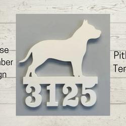 personalized house number sign pitbull metal art dog house address signs decor home outdoor 2