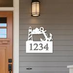 personalized house number sign with lighhouse and anchor custom address sign outdoor decor 0