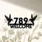 personalized hummingbird address sign welcome house number plaque custom metal sign 0