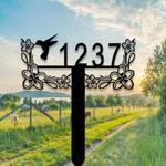 personalized hummingbird flower lawn yard address sign house number plaque custom metal sign 0
