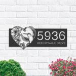 personalized hummingbird flowers heart shape address sign custom metal signs 0