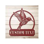 personalized hummingbird garden welcome decorative custom metal sign housewarming gift 0