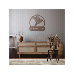 personalized hummingbird garden welcome decorative custom metal sign housewarming gift 2