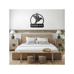 personalized hummingbird garden welcome decorative custom metal sign housewarming gift 3
