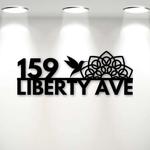 personalized hummingbird mandala lotus address sign house number plaque custom metal sign 0
