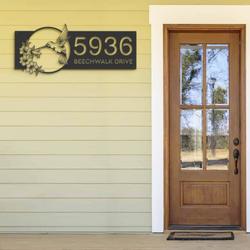 personalized hummingbird with flower address sign custom metal signs 1