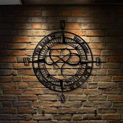 personalized infinity heart compass sign the road to our home compass custom metal sign housewarming gifts 6