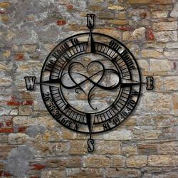 personalized infinity heart compass sign the road to our home compass custom metal sign housewarming gifts 7