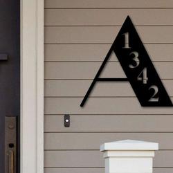 personalized initial letter monogram address sign house number plaque custom metal sign 1
