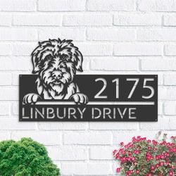 personalized irish wolfhound cute puppy address sign house number plaque custom metal sign 1