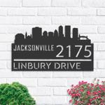 personalized jacksonville city skyline metal address sign house number plaque realtor closing gift custom metal sign 0