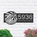 personalized japan water ocean wave scene address sign house number plaque custom metal sign 0