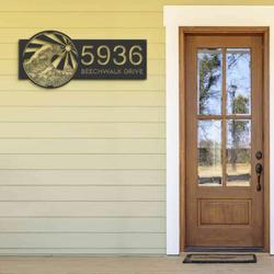 personalized japan water ocean wave scene address sign house number plaque custom metal sign 2