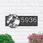 personalized kingfisher bird on tree branch v1 address sign custom metal signs 0