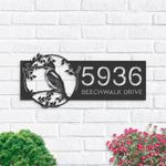 personalized kingfisher bird on tree branch v2 address sign custom metal signs 0