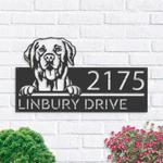 personalized labrador dog v2 cute puppy address sign house number plaque custom metal sign 0