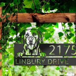 personalized labrador dog v2 cute puppy address sign house number plaque custom metal sign 1
