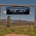 personalized large entrance gate ranch sign with family of deer address sign cabin deer barn decor farm decor house number plaque custom metal sign 0