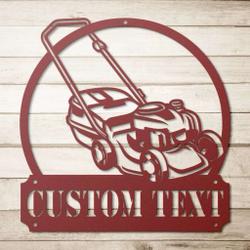 personalized lawnmower v1 garden decorative custom metal sign 1