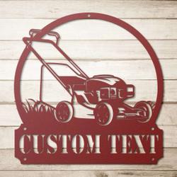 personalized lawnmower v2 garden decorative custom metal sign 1