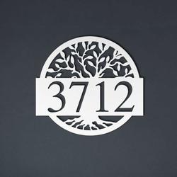 personalized life of tree address sign house number plaque custom metal sign 1
