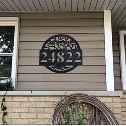 personalized life of tree address sign house number plaque custom metal sign 2