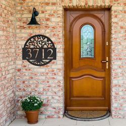 personalized life of tree address sign house number plaque custom metal sign 3