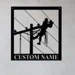 personalized lineman custom name or address sign custom metal sign 0