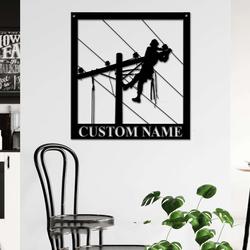 personalized lineman custom name or address sign custom metal sign 2