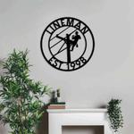 personalized lineman electrician rustic metal sign lineman birthday xmas anniversary gifts for him custom metal sign 0