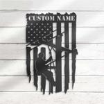 personalized lineman electrician us flag home decor birthday xmas custom metal sign 0