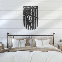 personalized lineman electrician us flag home decor birthday xmas custom metal sign 1