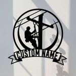 personalized lineman electrician welder wall art home office decor custom metal sign 0