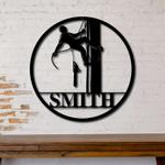 personalized lineman last name home decor custom metal sign 0