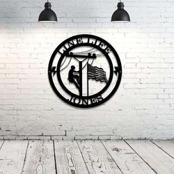 personalized lineman line life custom metal sign 2