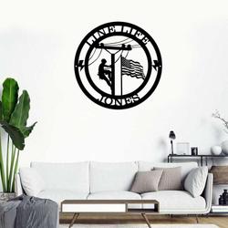personalized lineman line life custom metal sign 3