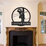 personalized lineman lineworker home office decor custom metal sign 0