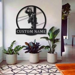 personalized lineman lineworker home office decor custom metal sign 1
