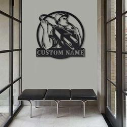 personalized lineman monogram lineworker home office decor custom metal sign 2