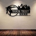 personalized lineman mountain trees custom metal sign 0